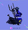 এক্রাইলিক ভার্চুয়াল রিয়ালিটি মেশিন নাইট ব্ল্যাক বাইকটি 9 ডি ভিআর চশমা সহ রাইডিং করছে