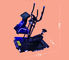 এক্রাইলিক ভার্চুয়াল রিয়ালিটি মেশিন নাইট ব্ল্যাক বাইকটি 9 ডি ভিআর চশমা সহ রাইডিং করছে